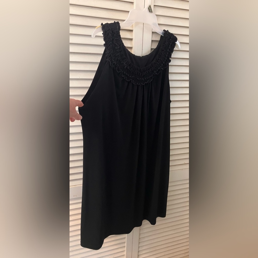 Ruffle Top Black Sleeveless Dress
